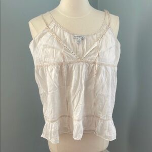 American Eagle Outfitters Cream Ruffled Camisole